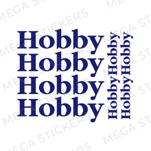 Load image into Gallery viewer, Hobby Schrift SET Wohnwagen Aufkleber