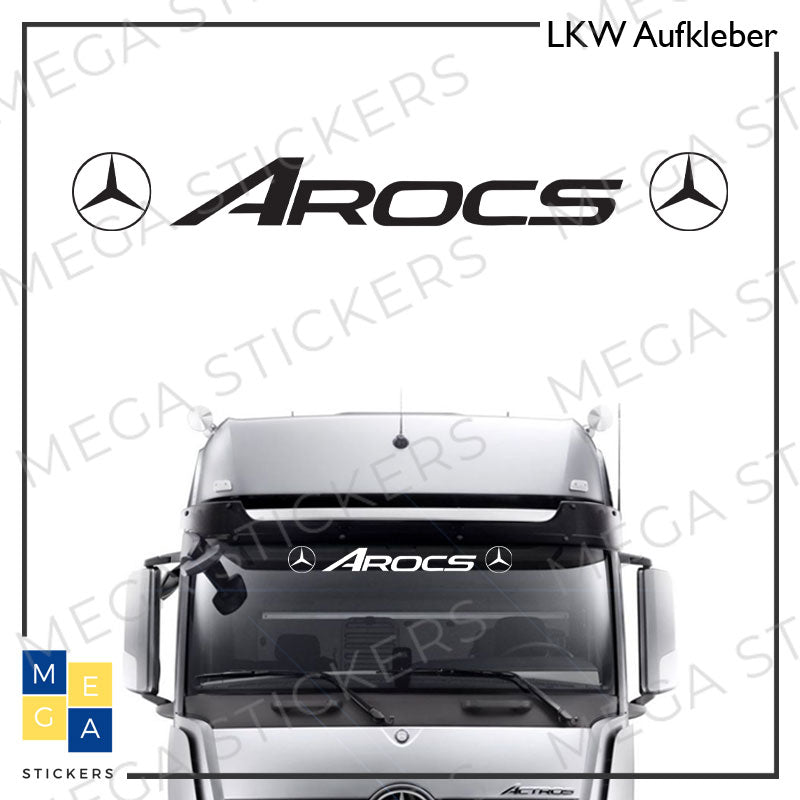 Unbranded Mercedes-Benz Logo Decals – Glossy Black, Set For Actros, Arocs, Sprinter (Body/Glass)
