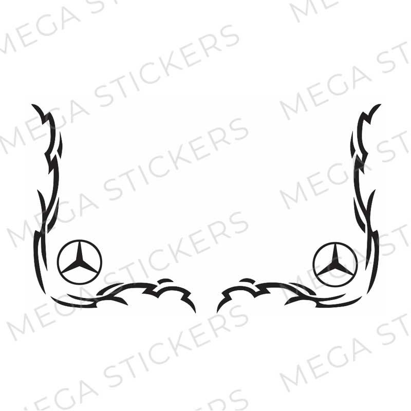 Mercedes Stern Seitenfenster Aufkleber - megastickers.de