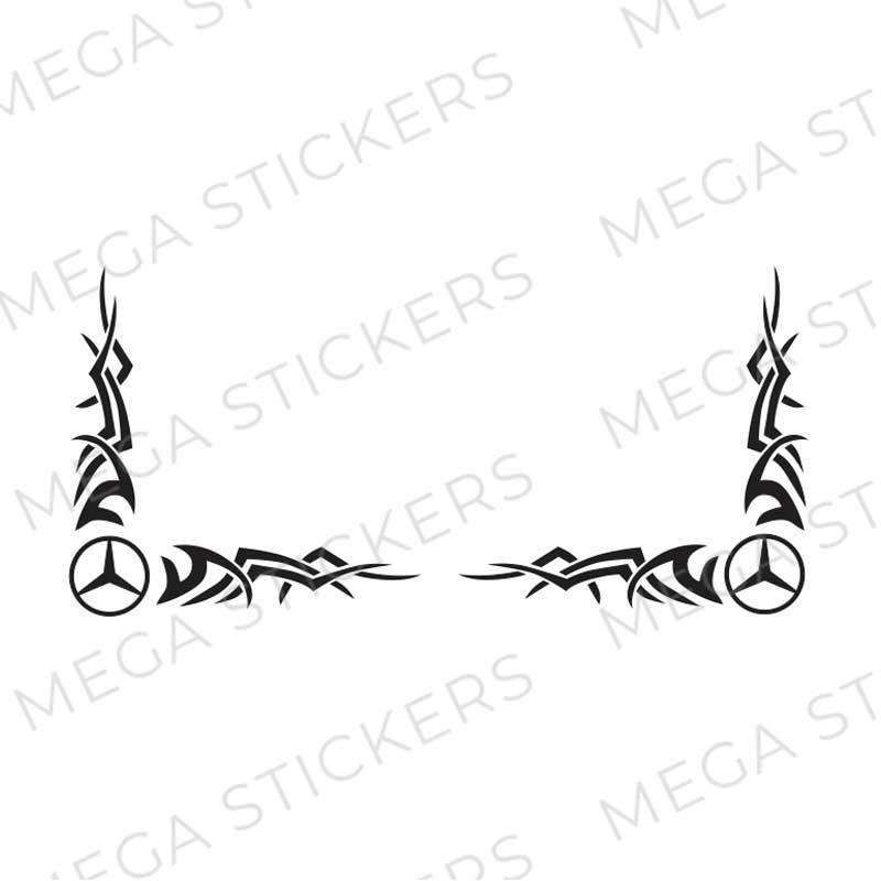 Mercedes Stern Seitenfenster Aufkleber - megastickers.de